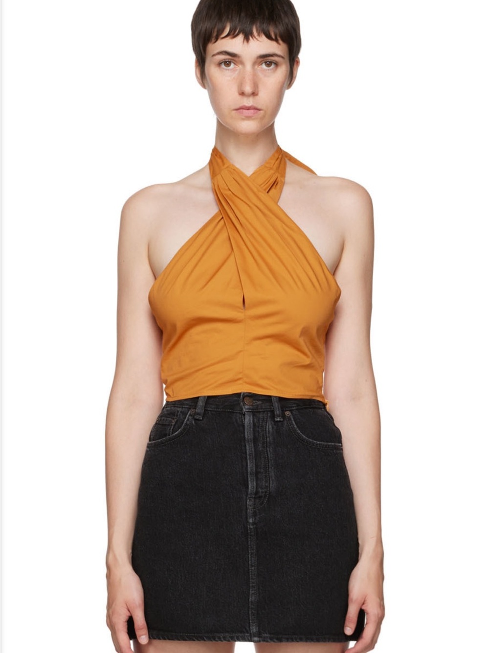 Staud Kai Halter Top Wrap Tie Top Size 8 Resortwear Cotton Summer Vacation NWT